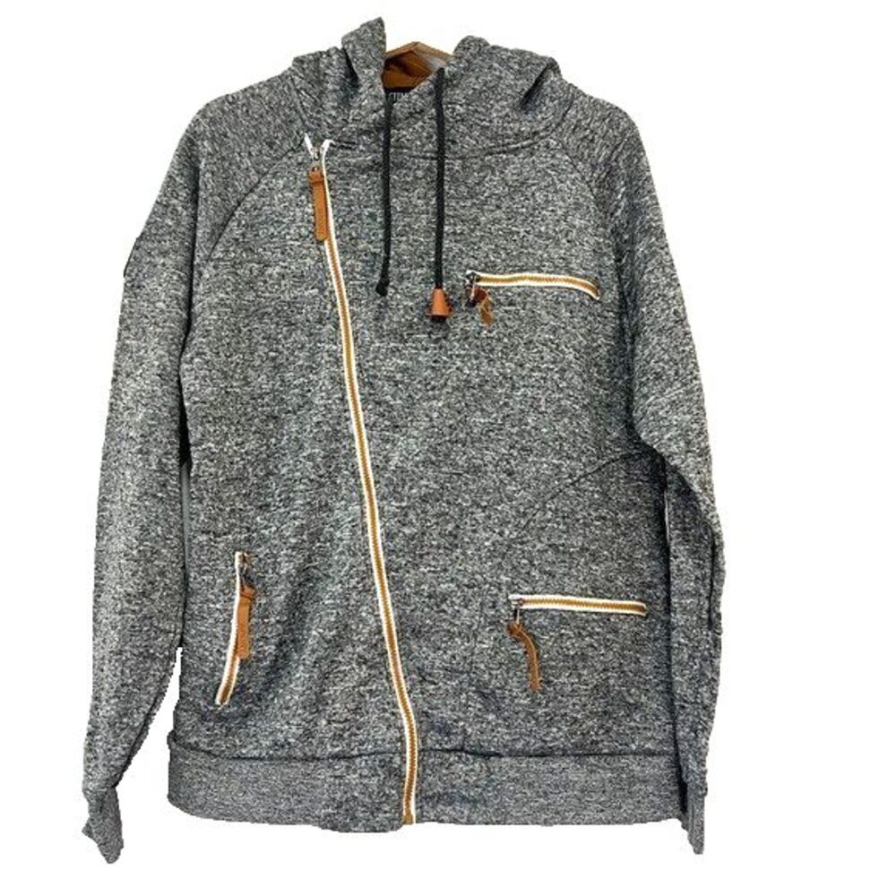 SIIMWRSS Men’s Heathered Grey Sport Zip Up Jacket Size XL